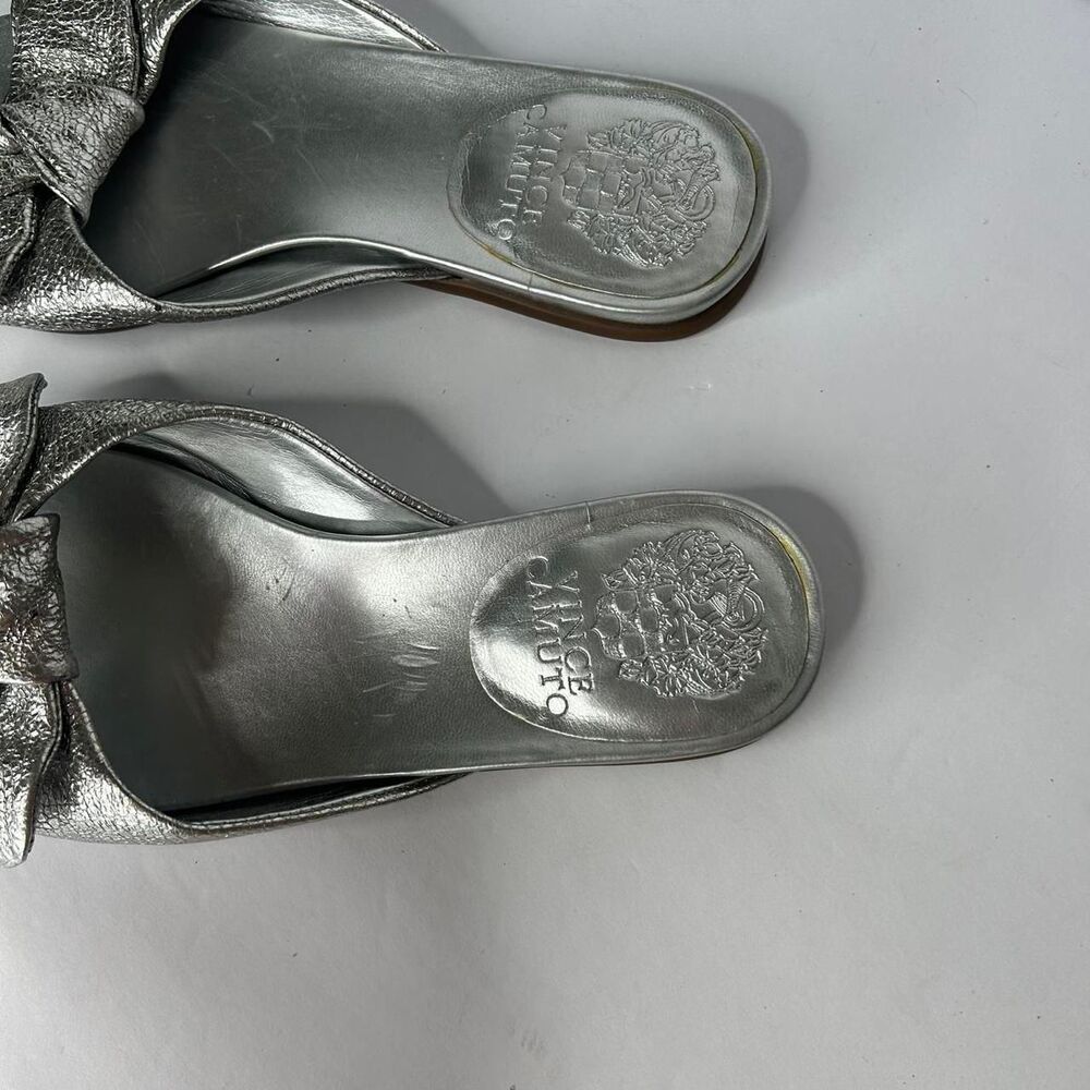 Vince Camuto silver metallic sandals with bow detail 6 - Picture 3 of 6